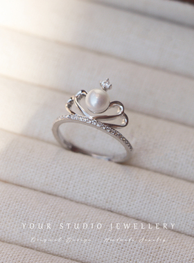 《天鹅舞》 高级感正品天然珍珠纯银S925戒指可调节礼物女轻奢款