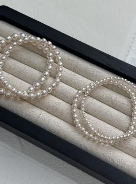 弹力绳版特细施家人造珍珠手链手串礼物女叠戴时尚日常