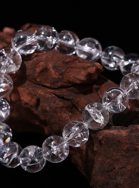 天然白阿塞手串白水晶能量素圈男女手链