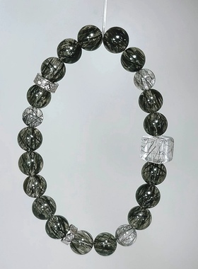 天然黑发晶手链情侣天然水晶手链稳定情绪女友男友特别礼物