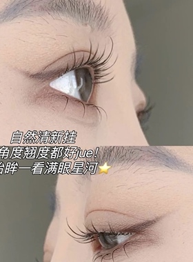 A型朵毛透明梗假睫毛小恶魔仙子毛女自然整条一片式眼睫毛