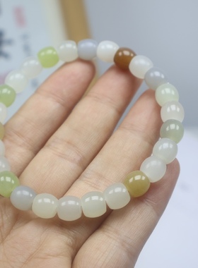 天然和田玉多宝玉手串手链清新自然