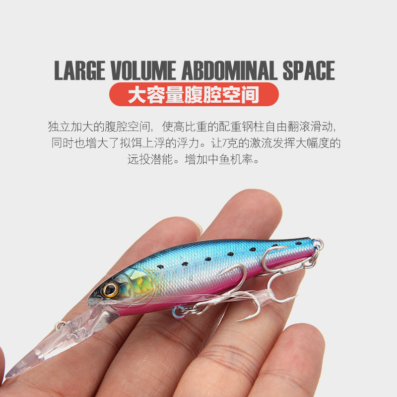 MyBass路亚饵 激流水肺深潜远投米诺长60mm重7g专攻鳜鱼鲈鱼 - 图1