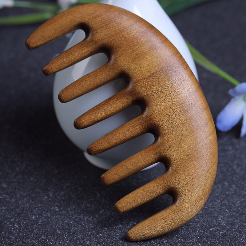 古仙 天然金丝楠木头部按摩梳个人护理经络梳子五齿美发梳头疗梳,淘宝优惠券,粉丝福利购,淘宝优惠卷