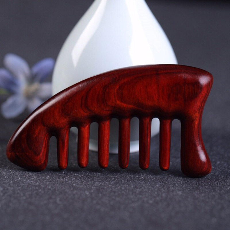 紫檀木梳古风雕刻手工打磨宽齿按摩梳个人护理直发檀木梳,淘宝优惠券,粉丝福利购,淘宝优惠卷