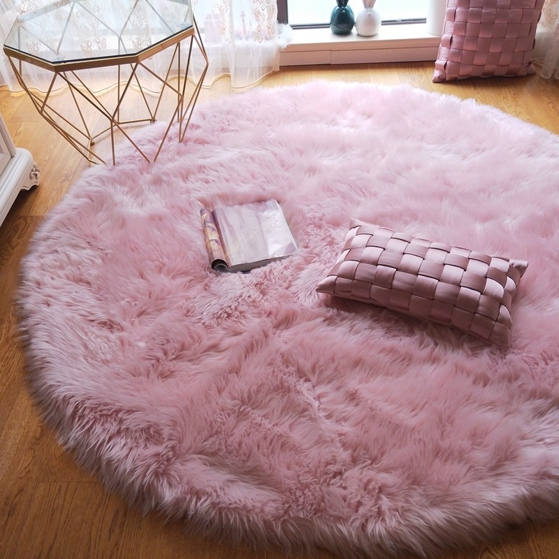 仿羊毛纯色长毛圆形地毯欧式客厅地毯茶几长毛绒卧室床边毯飘窗毯,淘宝优惠券,粉丝福利购,淘宝优惠卷