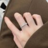 TIFF genuine Seven Princess Row Ring S925 sterling silver electroplated platinum moissanite diamond ring stacked tail ring for women holiday gift