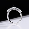 TIFF genuine Seven Princess Row Ring S925 sterling silver electroplated platinum moissanite diamond ring stacked tail ring for women holiday gift