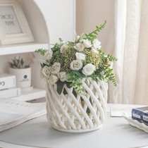 Dragon year 2024 new swing piece cream wind vase swing piece flower arrangement high face value fruit tray living room home light lavish