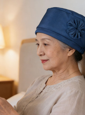春夏透气花朵包头中老年妈妈布帽