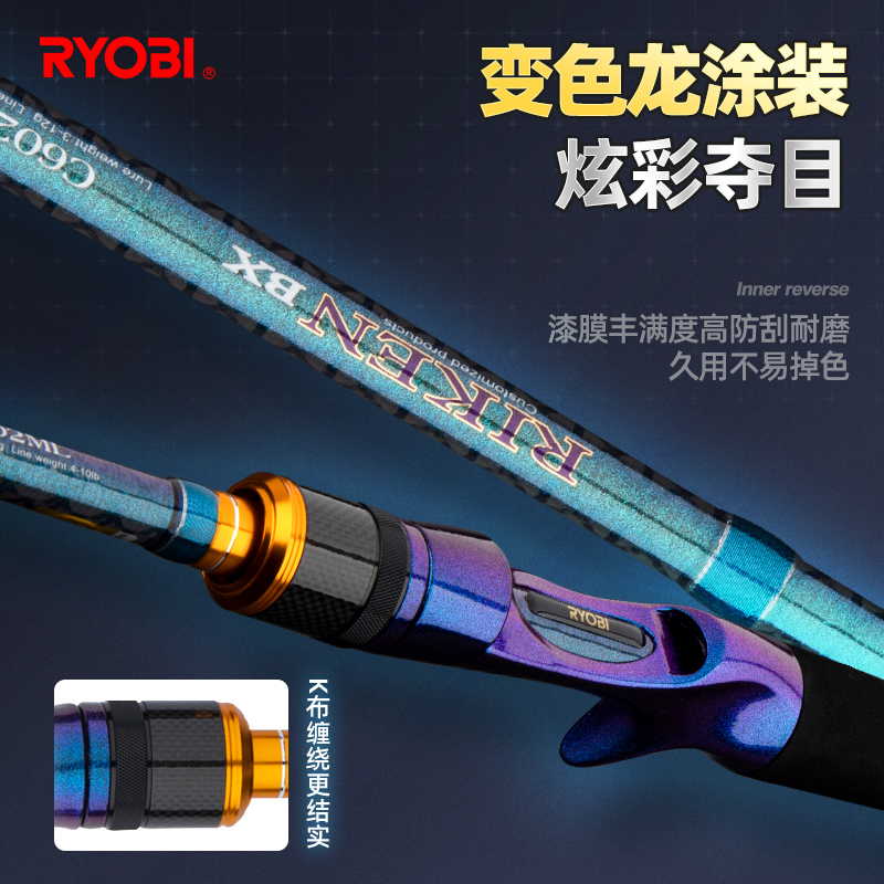 RYOBI利优比路亚竿钓鱼杆高碳轻量抛竿翘嘴直柄枪柄路亚单竿ML - 图2