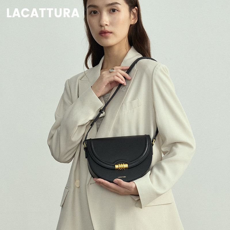 牛皮马鞍包包女2025秋冬新款小众质感单肩包时尚百搭腋下包斜挎包 - 图1