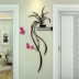 Hang Lan 3d pha lê acrylic rắn dán tường hiên hoa trang trí tường phòng khách sofa phòng ngủ TV nền tường - TV TV