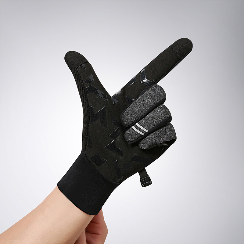 Santic森地客保暖骑行手套冬季防寒抓绒骑行山地车全指触屏手套 - 图1