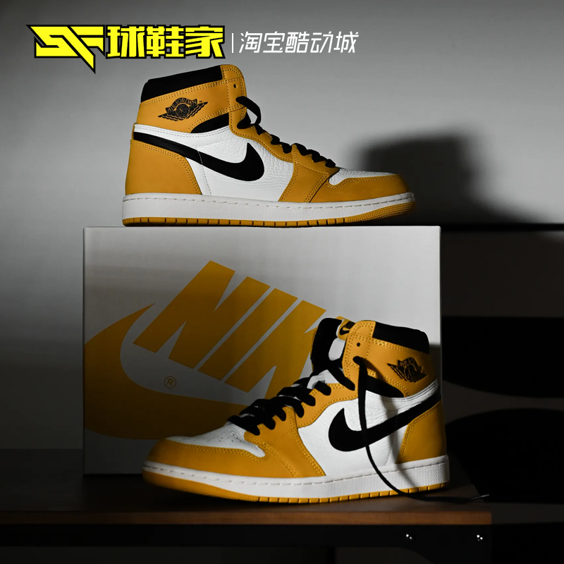 球鞋家 Air Jordan 1 High AJ1高帮黑黄篮球鞋 DZ5485-FD1437-701 - 图2