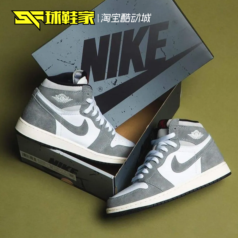 球鞋家 Air Jordan 1 High OG AJ1高帮白灰女子篮球鞋 FD1437-051-图1