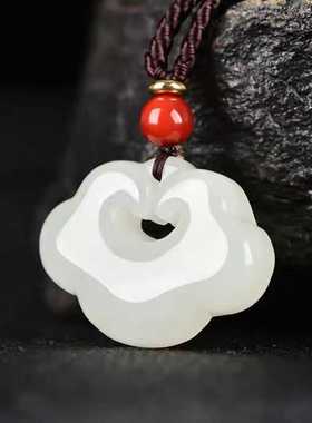 男女款祥云吊坠天然玉石项链儿童