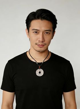 天然白玉髓双貔貅平安扣吊坠高冰玛瑙项链中式复古玉石挂坠情侣款