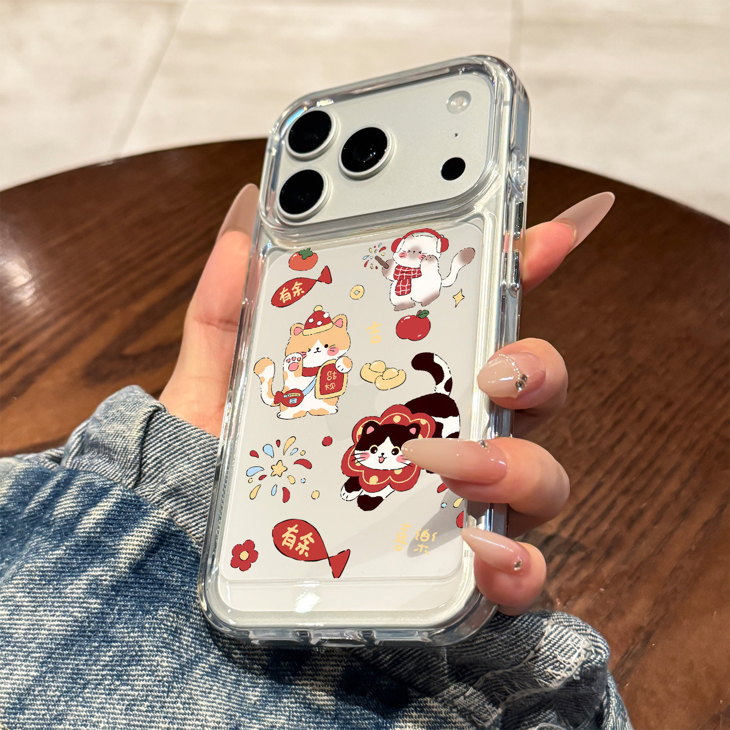 适用于苹果17pro手机壳新款iPhone17pro外壳全包防摔16promax透明15硅胶14可爱创意13高级感12新年卡通猫咪11 - 图1