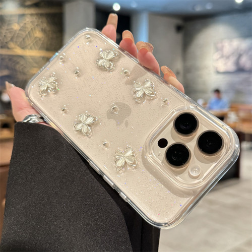 适用苹果16promax手机壳新款iphone16立体蝴蝶17pro高级感plus全包15防摔pm透明14硅胶13小众12女款11超火ins - 图1