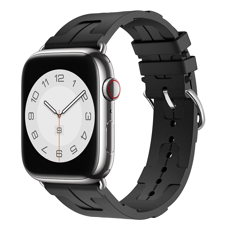 适用苹果iwatchs9表带硅胶applewatch87654代手表表带ultra表带2se运动新款s8男女高级创意49mm45智能s6-图0