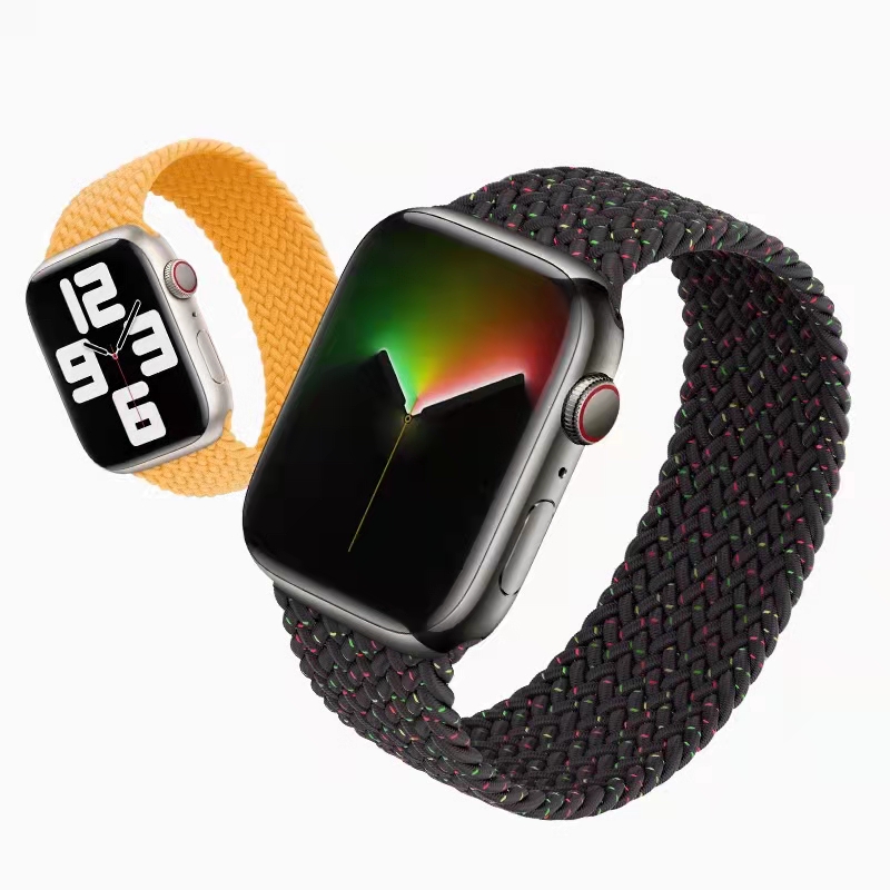 圣铂适用iwatch9表带苹果手表表带S9彩虹S8单圈ultra编织男女款applewatch7/se秋冬新款7个性运动6高级感腕带 - 图3