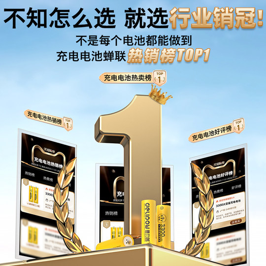 德力普5号充电电池KTV话筒相机玩具3300五号大容量AAA可充电器7号