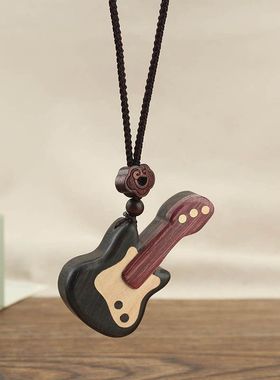 木质棉麻绳子男女复古吉他毛衣链