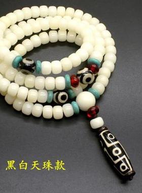 手工民族风复古莲花棉麻毛衣链