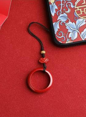 天然保真朱砂戒指男女款原矿高含量紫金砂本命年指环配饰品尾戒圈