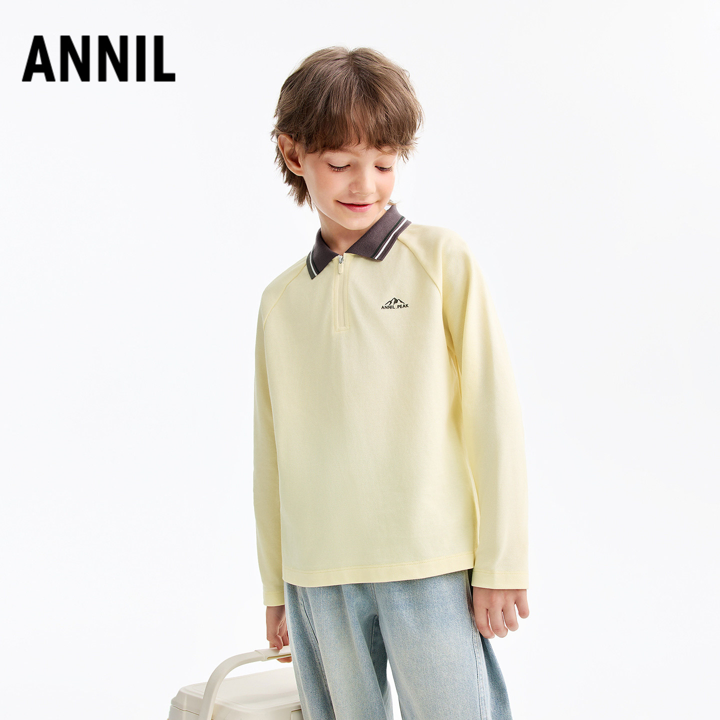 安奈儿童装男童翻领长袖POLO衫2026春新款,淘宝优惠券,粉丝福利购,淘宝优惠卷