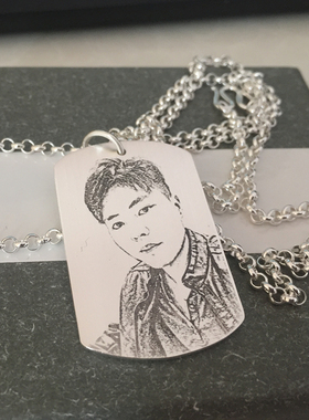 s925纯银美国大兵军牌diy身份牌