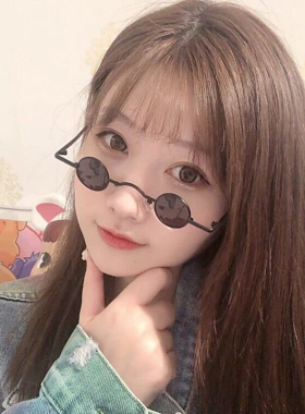 超小镜片圆形眼镜框复古网红大佬