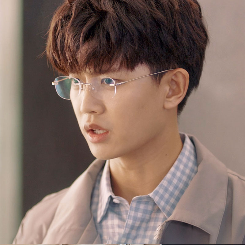 任嘉伦同款眼镜一生一世周生辰金属个性无边框防蓝光平光镜近视镜 - 图0