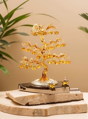 水晶发财树结婚新年乔迁送礼元宝