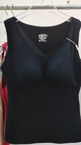 热氧衣5307保暖背心女带胸垫免穿文胸修身显瘦加厚冬V领打底上衣 - 图1