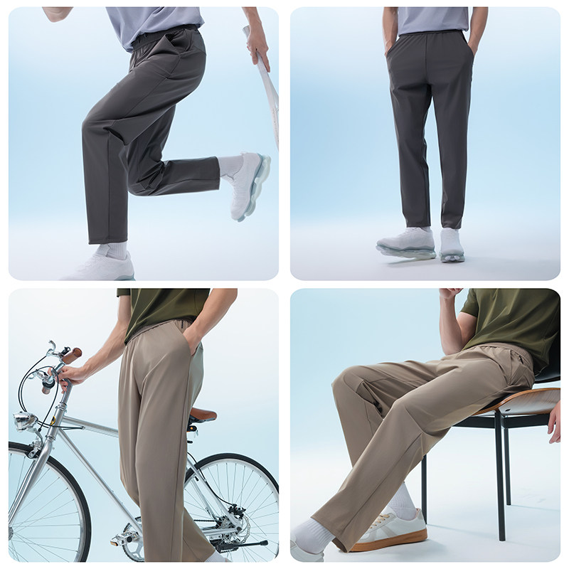 夏天男冰丝条纹长裤薄款冰感宽松透气速干高弹力运动商务休闲男裤,淘宝优惠券,粉丝福利购,淘宝优惠卷