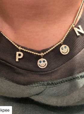 满钻笑脸项链EYEFUNNYS925纯银