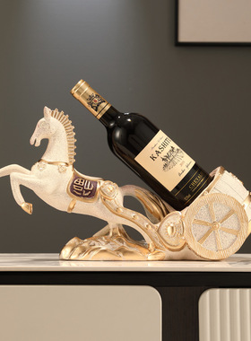 新中式马酒架摆件创意客厅装饰酒柜玄关工艺品红酒托马到成功