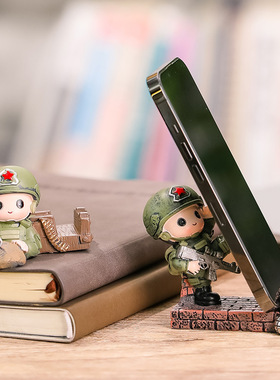 桌面摆件国庆节礼物创意可爱新款礼品树脂工艺品办公装饰手机支架