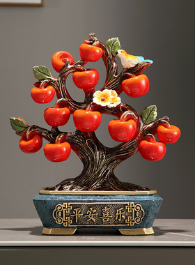 平安喜乐苹果摆件客厅玄关电视柜酒柜装饰品乔迁之喜布置品式