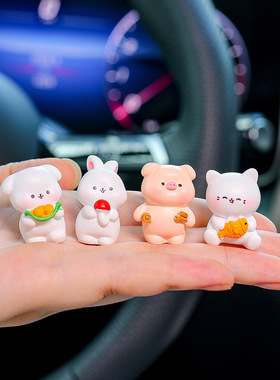 小兔子汽车中控屏电脑显示器装饰创意可爱卡通新款车载摆件新