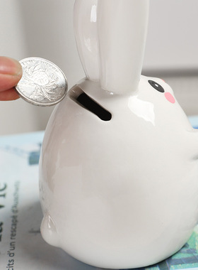 储蓄罐新款儿童生日礼物儿童节玩具礼品创意可进可出兔子存钱罐新