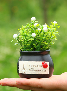 汽车摆件仿真植物吉祥果盆栽车载创意时尚摆件绿色小清新汽车饰品