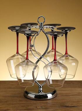 家用红酒杯架创意倒悬挂高脚杯现代葡萄吊杯架子简约酒柜展示摆件