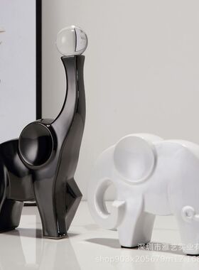 现代轻奢情侣大象家居摆件酒柜玄关电视柜桌面装饰简约工艺品