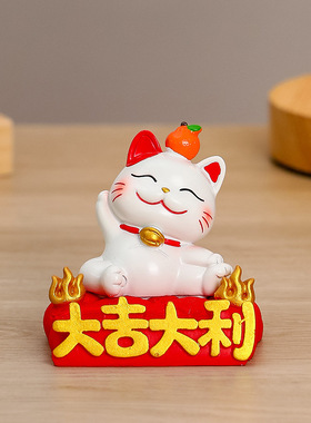 树脂工艺品招财猫桌面手机支架可爱懒人追剧支架平板支架桌面摆件