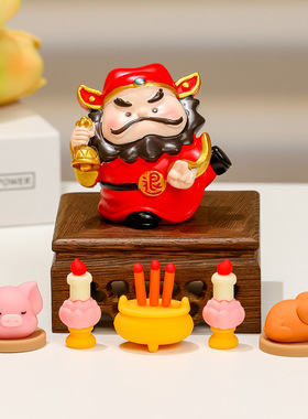 钟馗在此办公室装饰摆件工位解压树脂工艺品职场治愈系解压公仔新