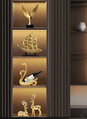 新居酒柜摆件新年新款装饰品轻奢高档玄关客厅摆件新家高级感大气