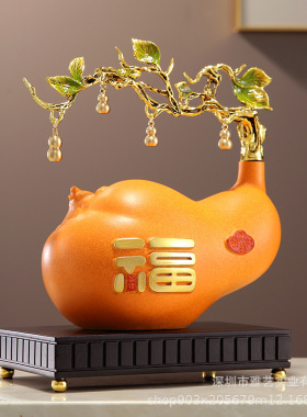 葫芦摆件创意新中式玄关酒柜装饰客厅工艺品树脂家居招财高档